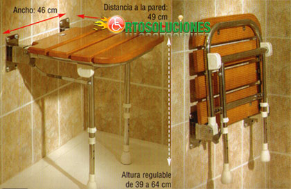 asiento abatible madera para ducha