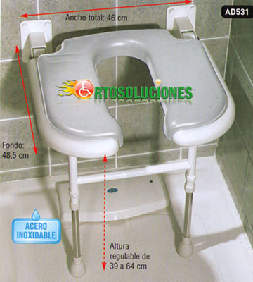 asiento abatible a herradura para ducha 