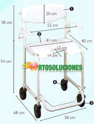 silla de ducha con ruedas alize