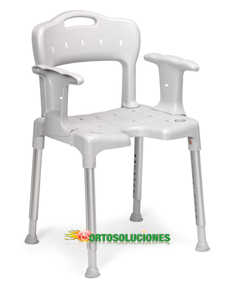 silla de ducha etac con repsaldo y reposabrazos 