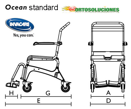 datos tecnicos silla ducha invacare ocean 