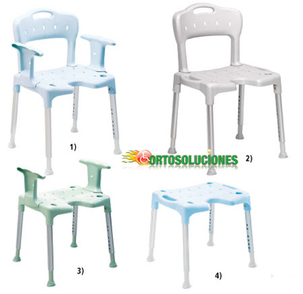 silla de ducha etac con reposabrazos ayudas dinamicas