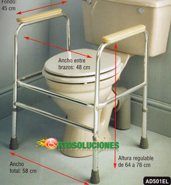 reposabrazos auxiliares inodoro
