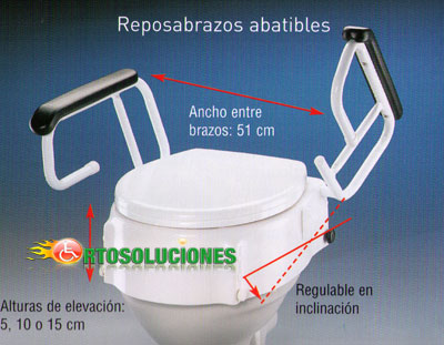 elevador inodoro reposabrazos abatibles