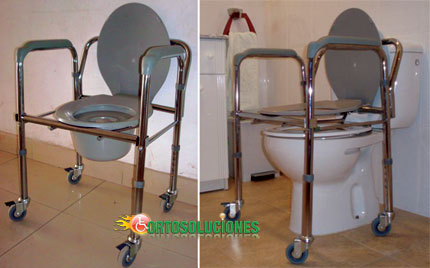 silla inodoro plegable con ruedas 