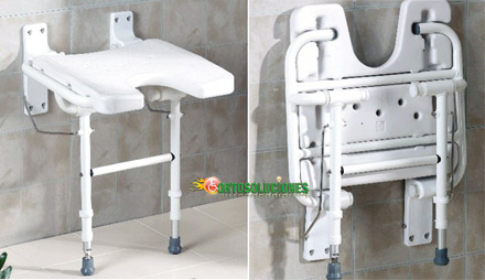 asiento abatible para la ducha con patas en herradura 
