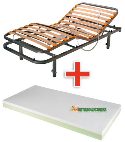 somier electrico geria con colchon viscoelastico