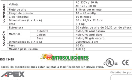 colch�n de aire presion alternante dynaflo8000 apex