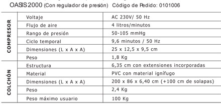 colchon de aire presion alternante oasis 