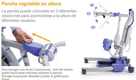 percha regulable grua bipedestacion
