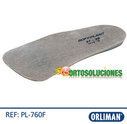 plantilla de silicona de tres cuartos forrada orliman