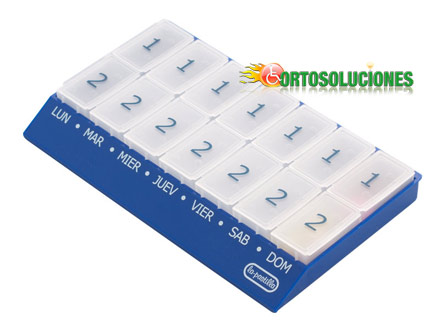 pastillero semanal 2 tomas azul