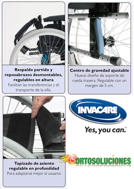 silla invacare respaldo partido action 2 ng