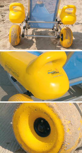 detalles tiralo silla para la playa anfibia