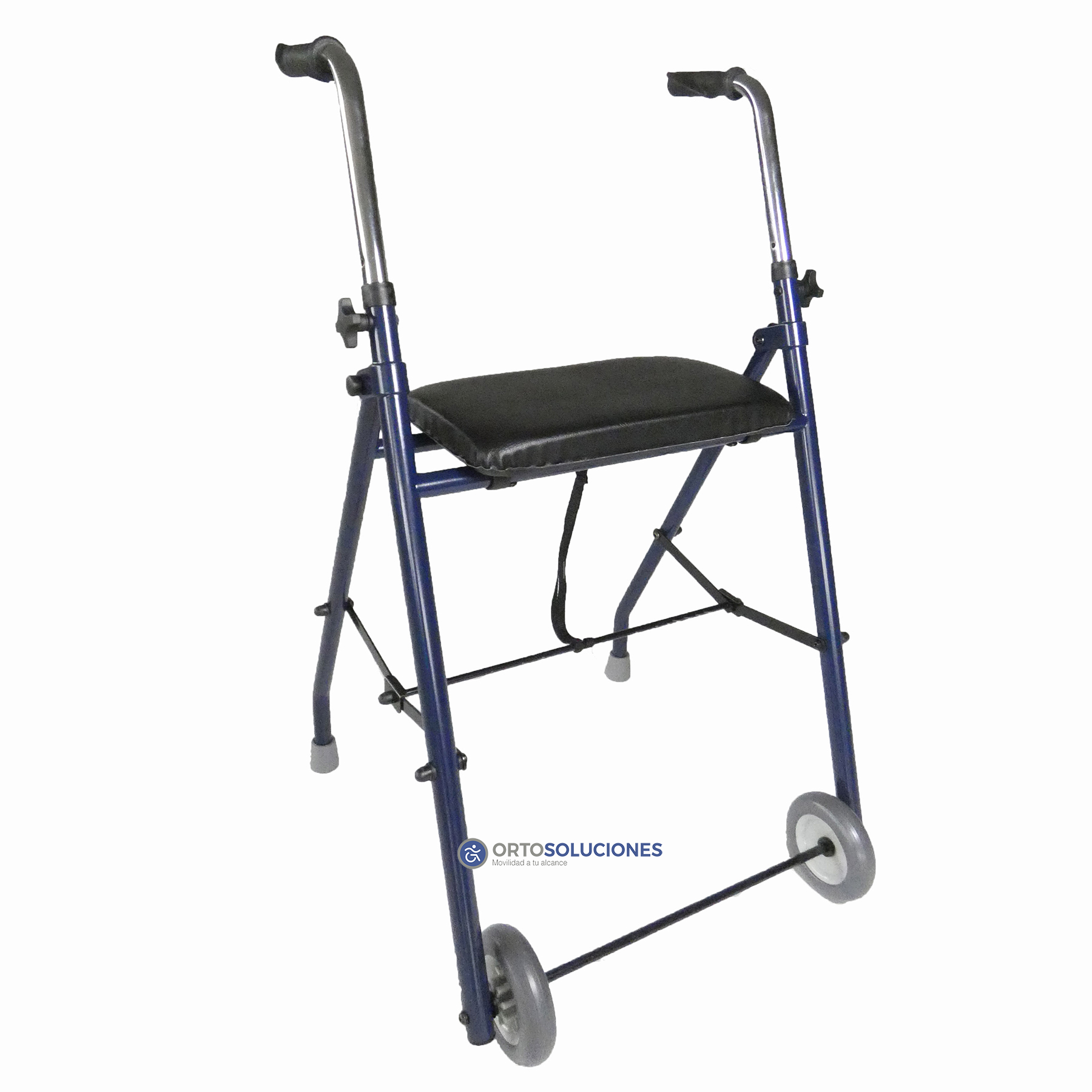Andador dos ruedas con asiento de acero